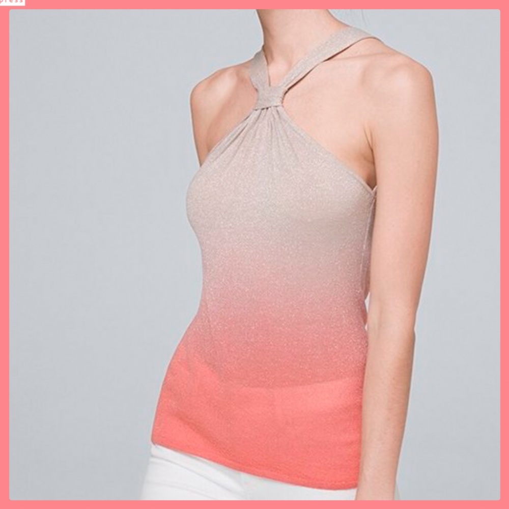 NWT! WHBM TEA ROSE OMBRÉ HALTER TOP